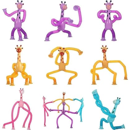 Telescopic Suction Cup Giraffe Fidget Toys Shape Changing-1