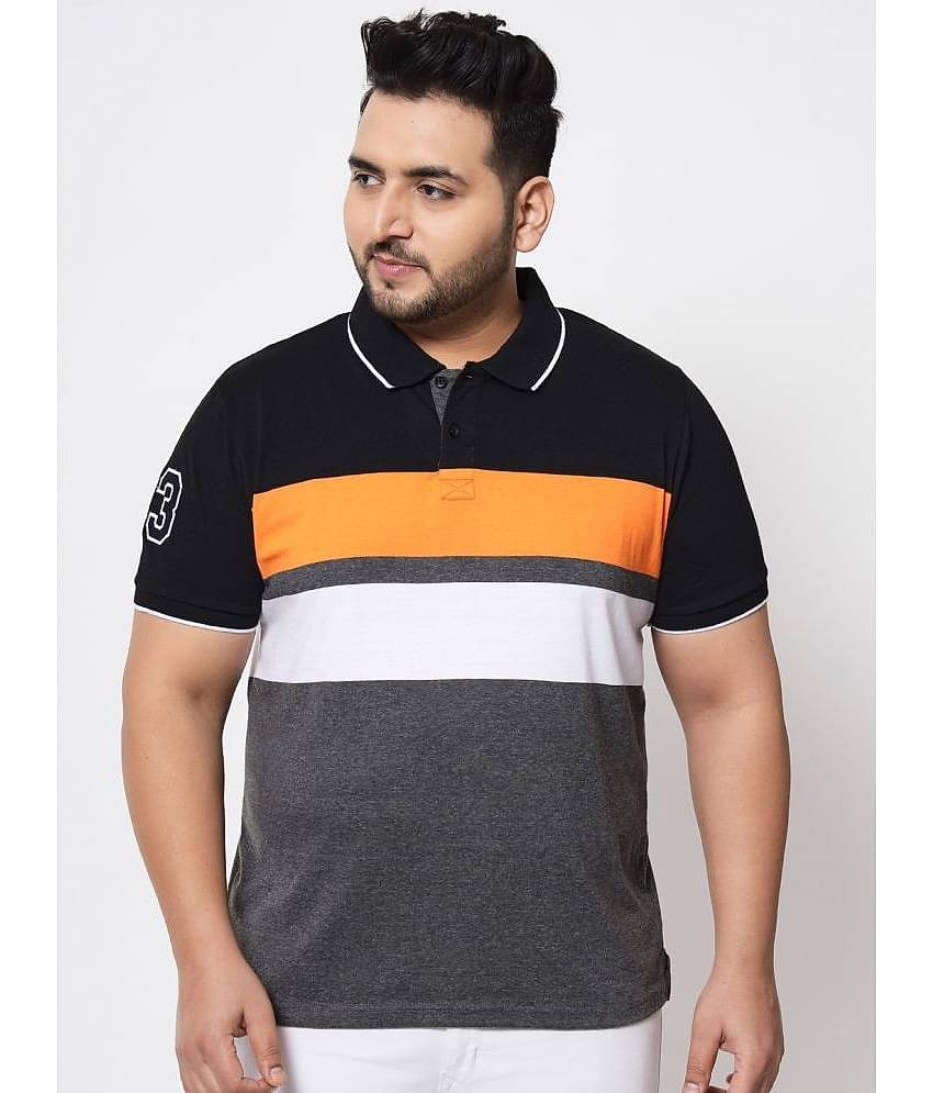 AUSTIVO Pack of 1 Cotton Blend Regular Fit Colorblock Half Sleeves Men's Polo T Shirt ( Multicolor )
