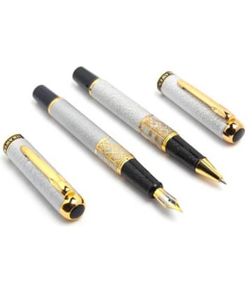 Dikawen Premium 827 Sand Metal Finish Fountain Ink Pen & Roller Ball Pen Gift Set.