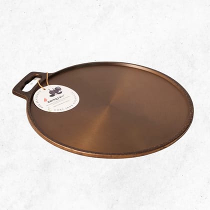 Aarogyam Cast Iron Dosa/Chapati Tawa with Single Handle 12 inch (28 cm), Naturally Non-Stick | Gas & Induction Compatible|Flat Bottom, Non-Toxic, 1.8Kg, Super Sturdy - Perfect for crispy dosas! (Tawa - 1) by Aarogyam - The Cast Iron Shop