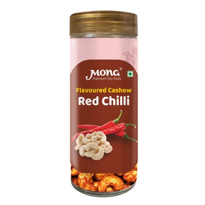 Mona Premium Red Chilli Flavoured Cashew Nuts - Spicy & Crunchy Dry Fruit Snack