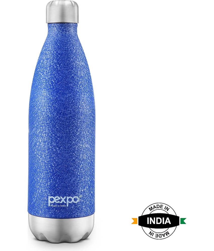 Pexpo 1000ml 24 Hrs Hot and Cold ISI Certified Flask, Electro Vacuum insulated Bottle (Pack of 1, Blue)