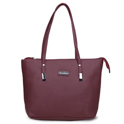 Jothi Lira Premium Womens Handbag | Multi-Compartment Synthetic Leather Tote | Mosaic Leather Texture | Matte Finish | Lightweight & Spacious | Maroon