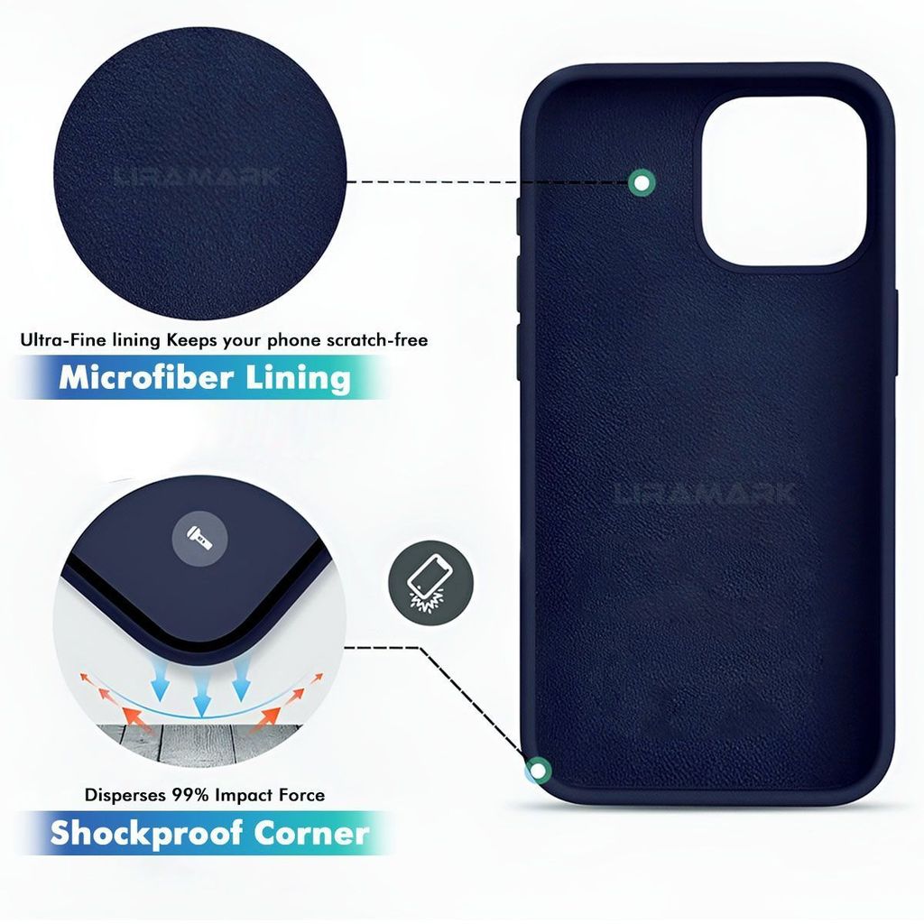 LIRAMARK Liquid Silicone Soft Back Cover Case for iPhone 15 Plus (6.7 inch)