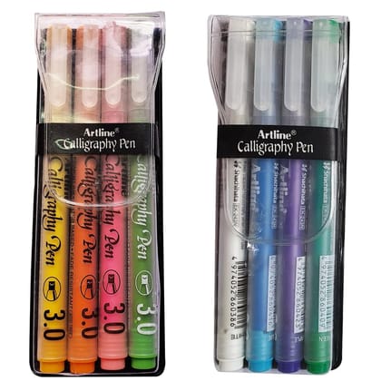 Artline Pastel Calligraphy Warm and Cool Colours Packs of 3 | For Cards, Sketching, Lettering & Music