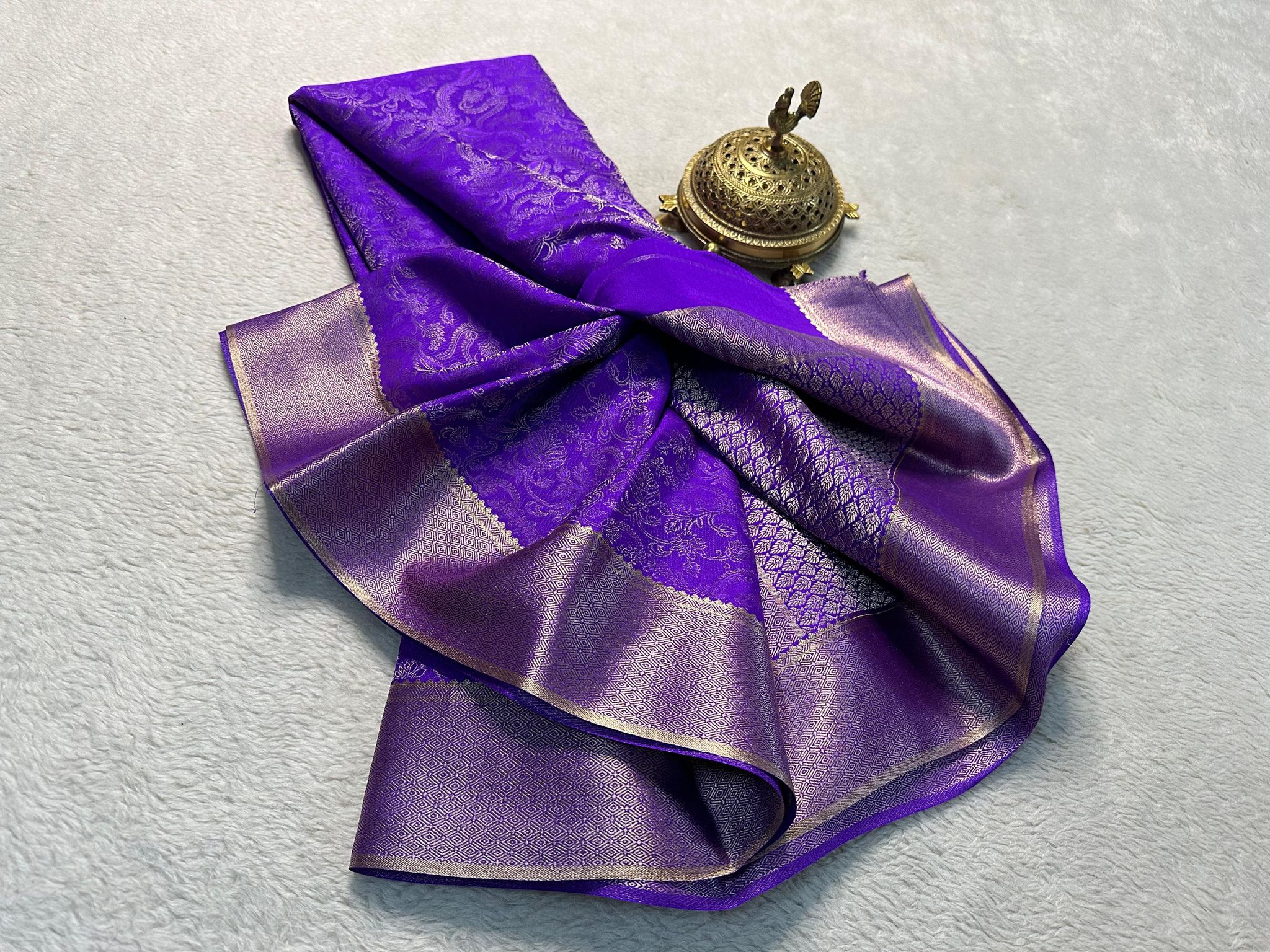 Blue Mysore Silk Sarees, Zari Weaving