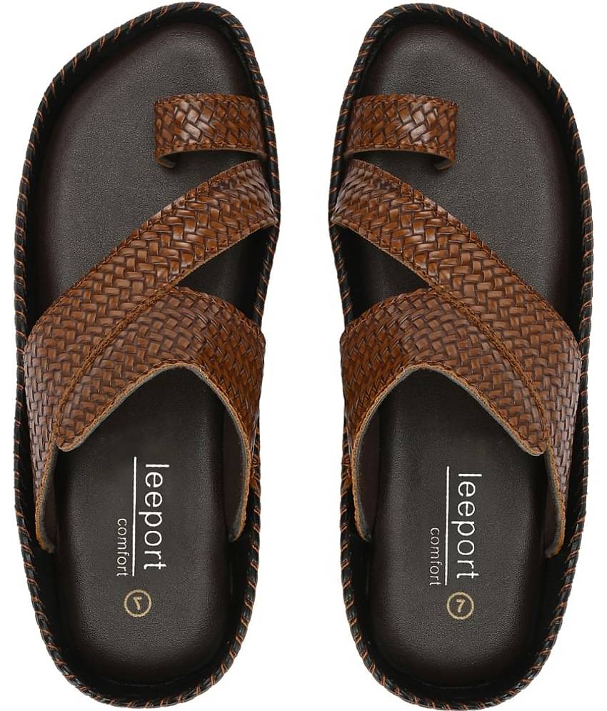 Leeport - Black Men's Leather Slipper