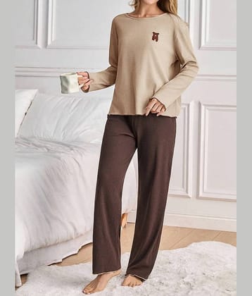 Christy World Women Solid T-Shirt With Trousers Co-Ord Set ( Multicolor )