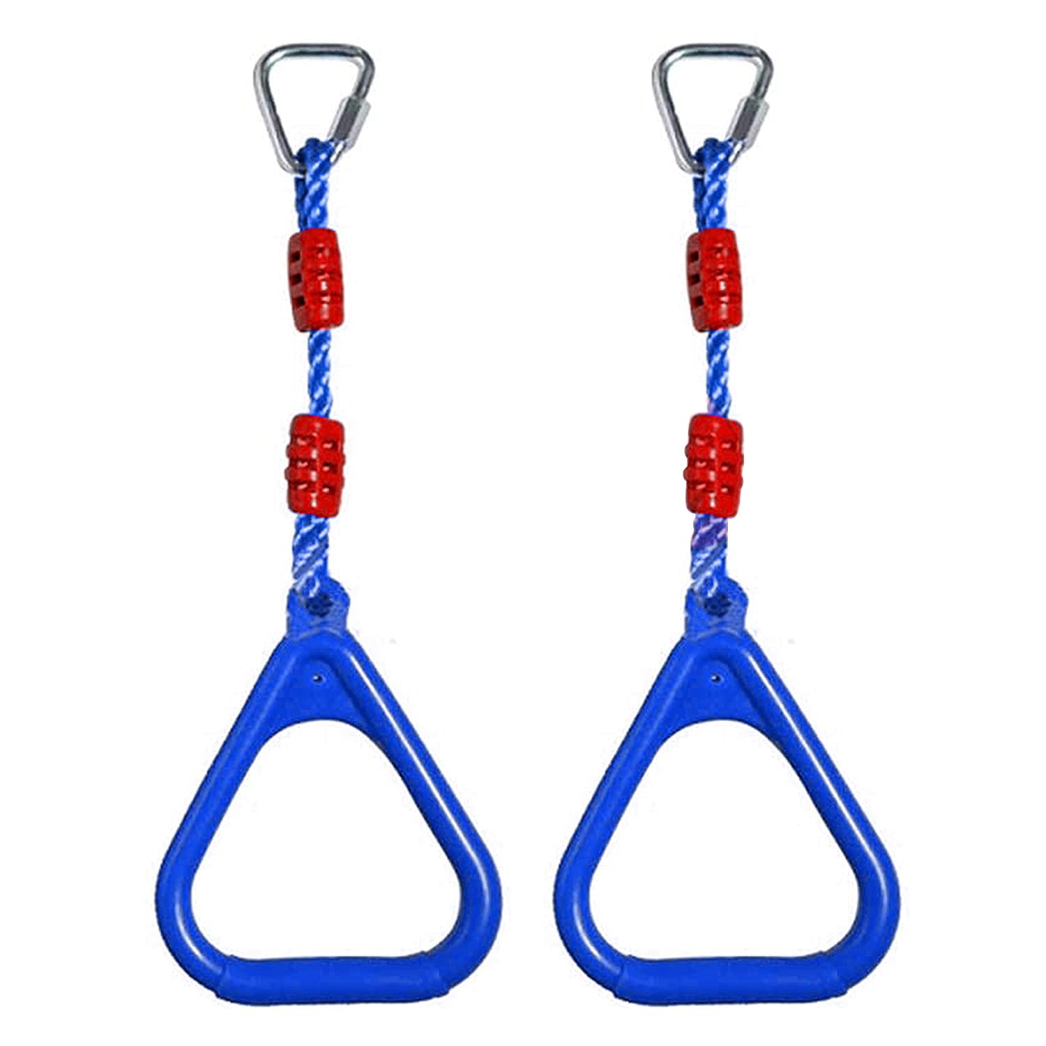 REZNOR Heavy Duty Triangle Rings Set of 2 with Locking Delta Quick Links for Indoor Jungle Gym Play Set and Outdoor Playground for Swing Set,