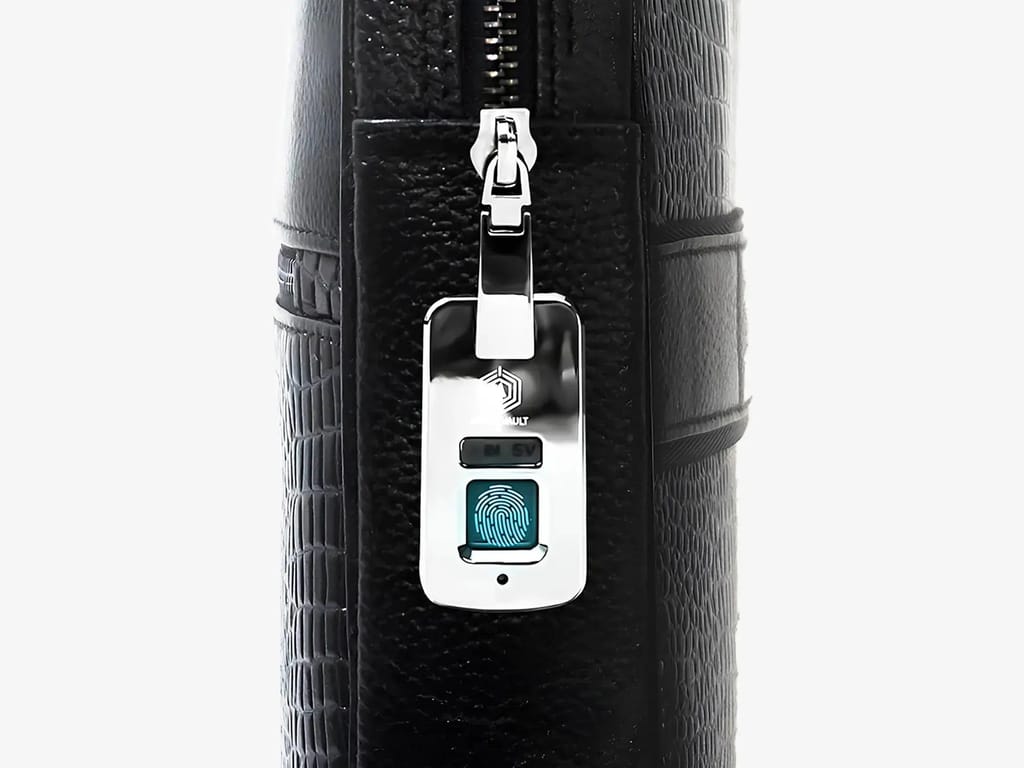 Croc-Textured Leather Bag