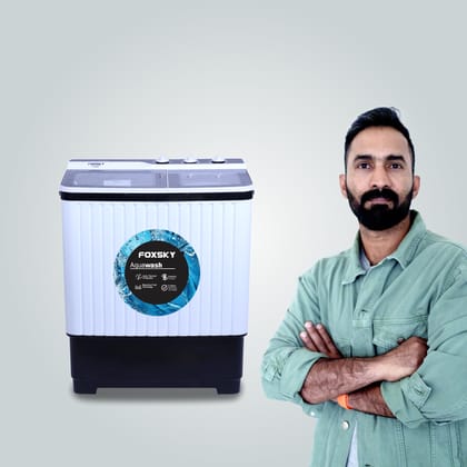 Foxsky 8.0 kg Semi-Automatic Top Load Washing Machine With Magic Filter (Aqua Wash, MAROON)