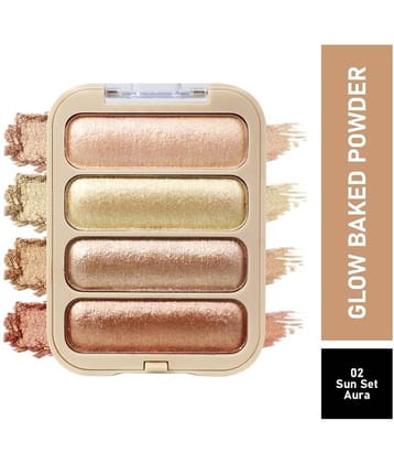 Half N Half Glow Baked Highlighter Powder Highlighter Coral 8 g
