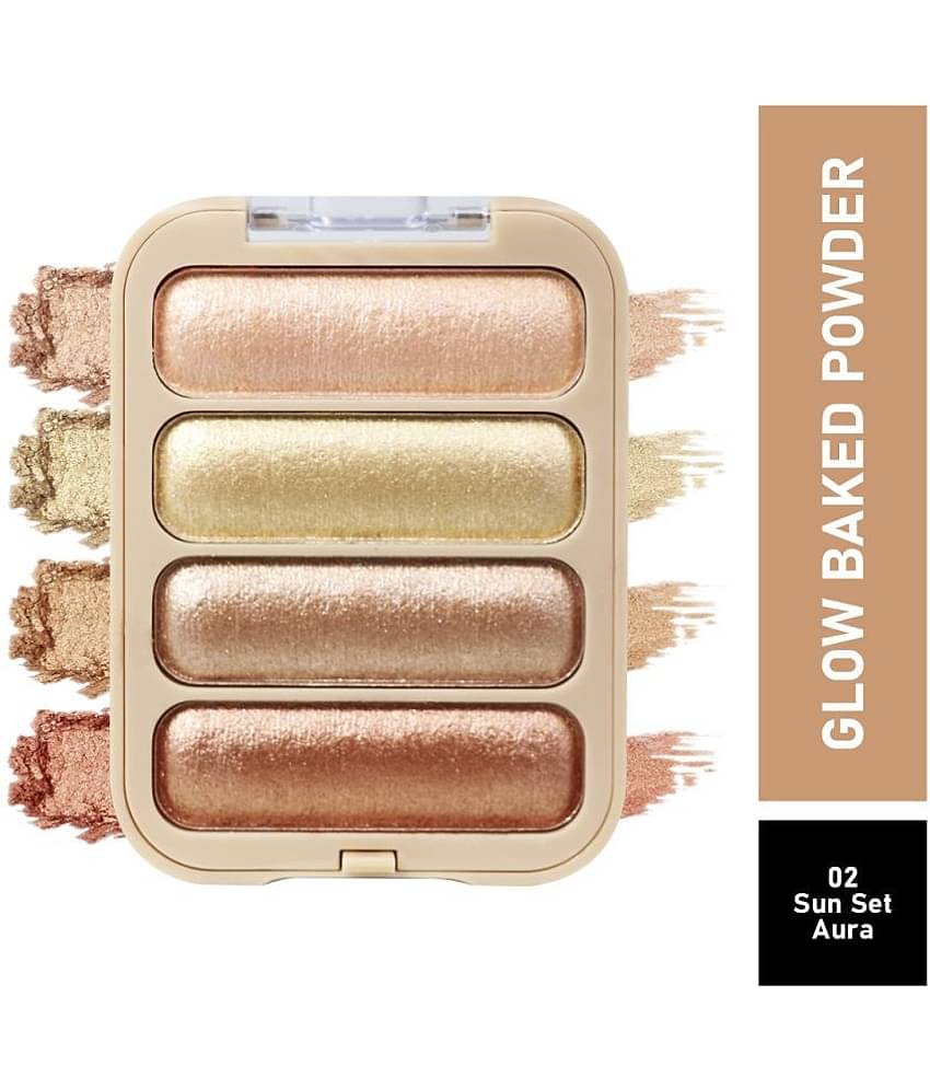 Half N Half Glow Baked Highlighter Powder Highlighter Coral 8 g