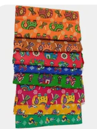 Kalamkari Blouse Pieces Handcrafted Fabric for Womens Wear