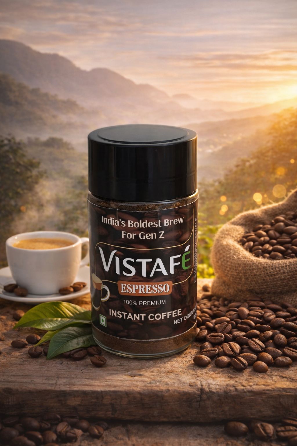 Vistafe Strong Espresso Instant Coffee for Bold Taste