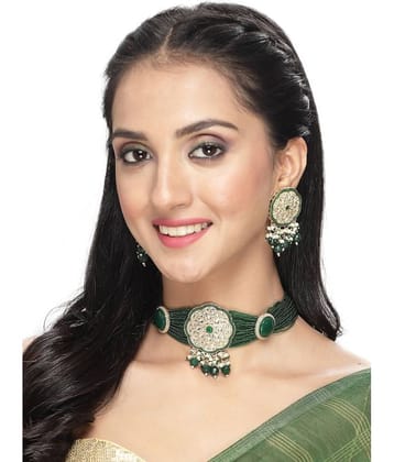 Sukkhi Green Alloy Necklace Set ( Pack of 1 )