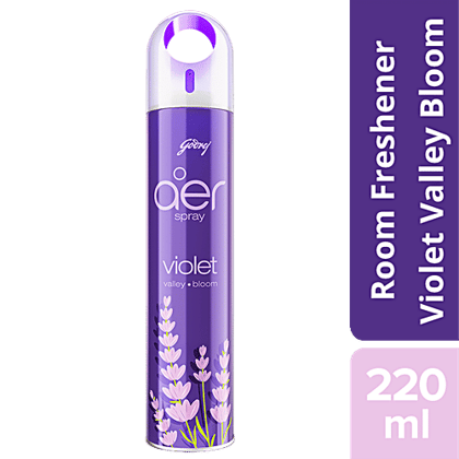 Godrej Aer Spray - Home & Office Air Freshener, Violet Valley Bloom, 220 ml Godrej Aer Spray - Home & Office Air Freshener, Violet Valley Bloom, 220 ml