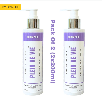 Anti Dandruff Shampoo Combo - Tea Tree | 0.2% Salicylic Acid | Niacinamide | For Men And Women | 2 x200ml