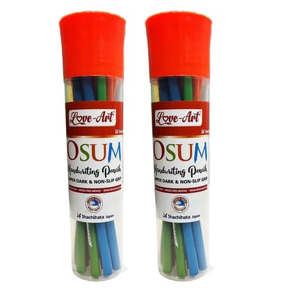 Artline Osum Triangular Handwriting Pencils Jar Pack of 20 with Sharpner X 2 Jars (Combo) | For Intense Dark Writing That Stays Longer