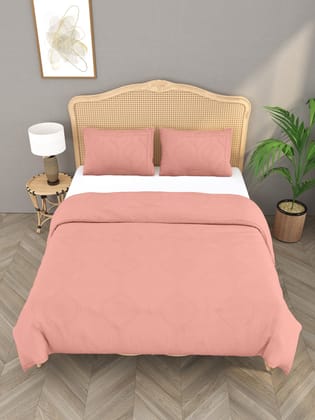 Cotton Quilted Reversible King Size Bedcover with 2 Pillow Covers-Solid / Double King (90X108 Inches)