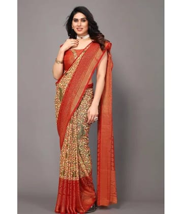 Sanwariya Silks Brasso Printed Saree With Unstitched Blouse Piece ( Pink )