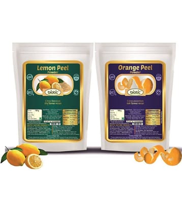 Biotic Lemon Peel and Orange Peel Powder (100g Each) 200 gm