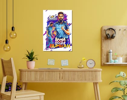 "BOOM BOOM BUMRAH"- Shiny & Sturdy Metallic Poster  Art That Pops & Sticks-A3