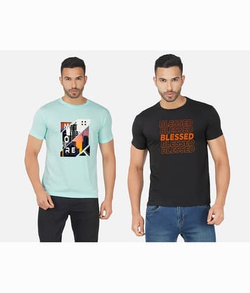 CHOZI Pack of 2 Cotton Blend Regular Fit Men's T-Shirt ( Multicolor )