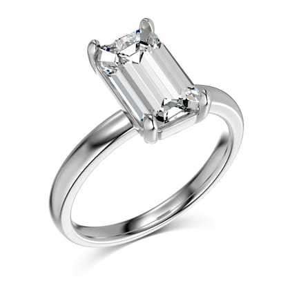EMERALD CUT RING - Fine Silver-5 / Silver