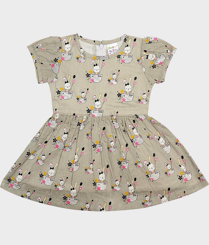 Me N My CLOSET Pack of 1 Baby Girls Cotton Frock ( Multicolor )