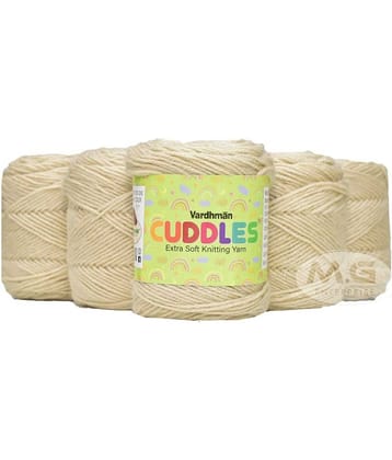 Vardhman 100% Acrylic Wool Cream 6 PC Baby Wool Ball Hand Knitting Wool/Art Craft Soft Fingering Crochet Hook Yarn-AA Art-ADDD