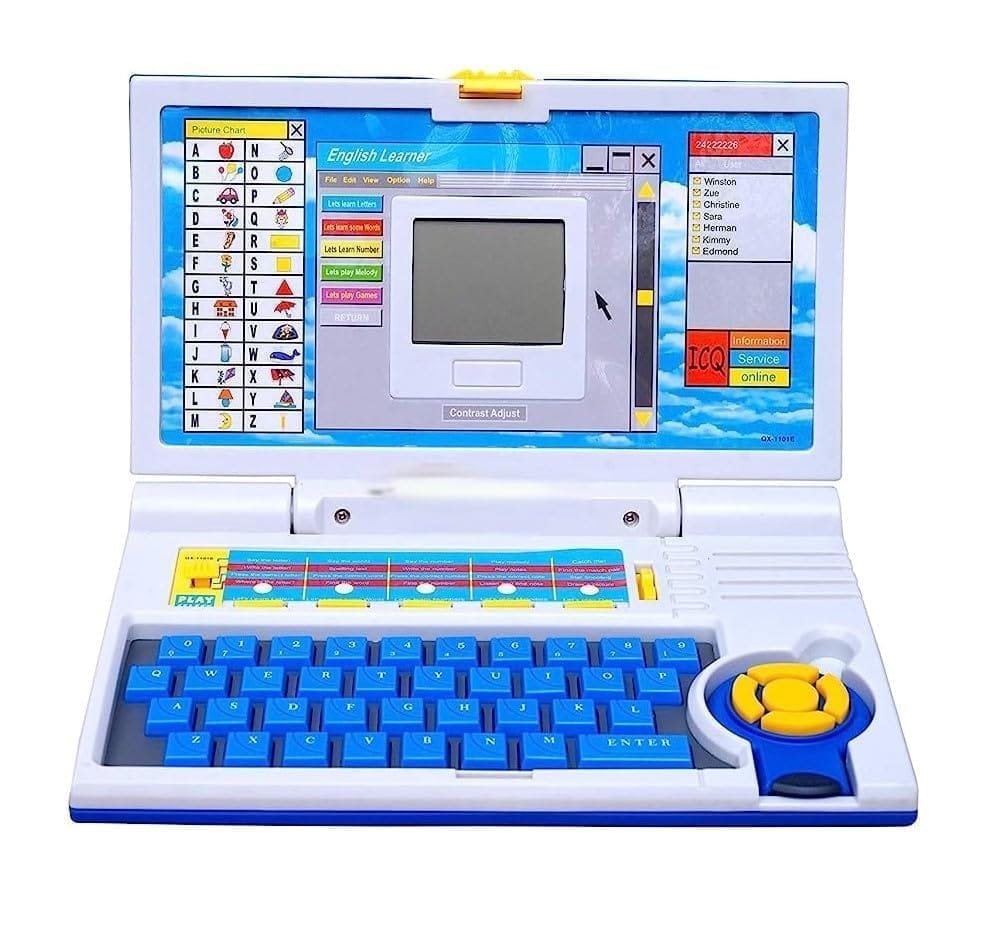 Cable World Educational Laptop Computer Toy Educational Computer for Kids Above 3 Years - 20 Fun Activity Learning Machine, Now Learn Letter, Words, Games, Mathematics, Music, Logic, Memory Tool,Blue