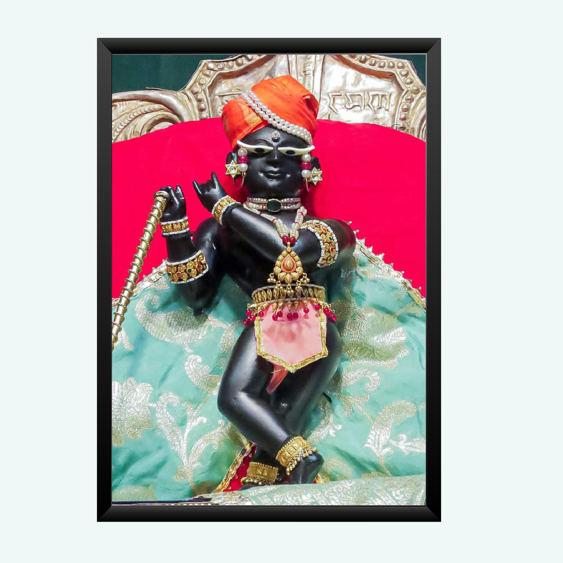 NOKKES Radha Raman ji Vrindavan Radha Raman Thakur Ji Photo Frames Religious Photo frame 5X7 Inch Photo Frame_QWW93