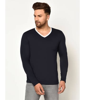 Glito Pack of 1 Cotton Blend Regular Fit Men's T-Shirt ( Navy )