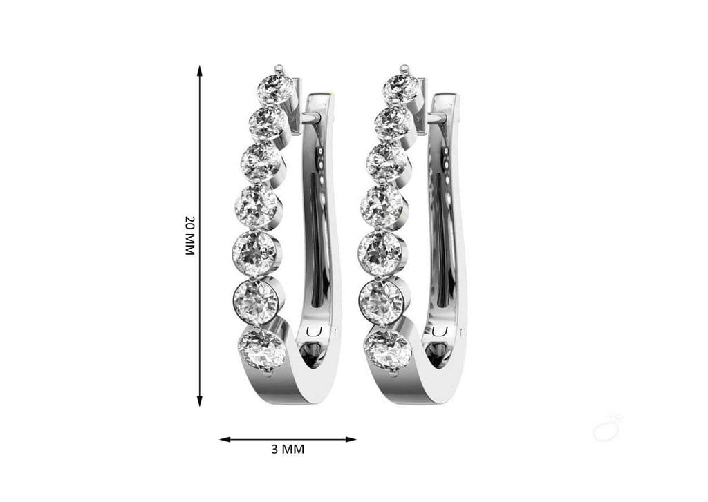 7 Stone Classic Hoop Earrings