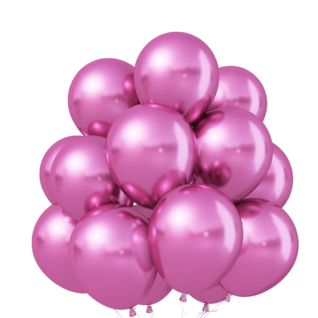 Hot Pink Chrome Rubber / Latex Balloon - Helium Quality - 12 inches - 10PC - Party and Festive Needs | Buy online on ZillyBuy