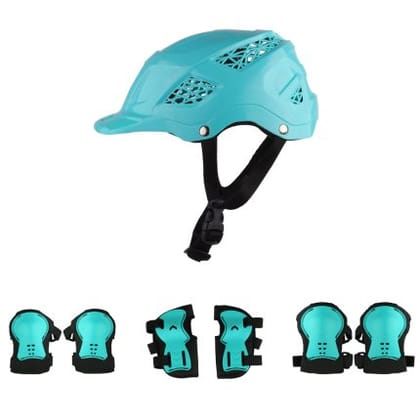 STEELBIRD Skating / Cycling Helmet Along With Protector  Sea Green
