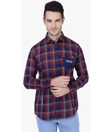 Kuons Avenue - Burgundy Linen Slim Fit Men's Casual Shirt ( Pack of 1 )
