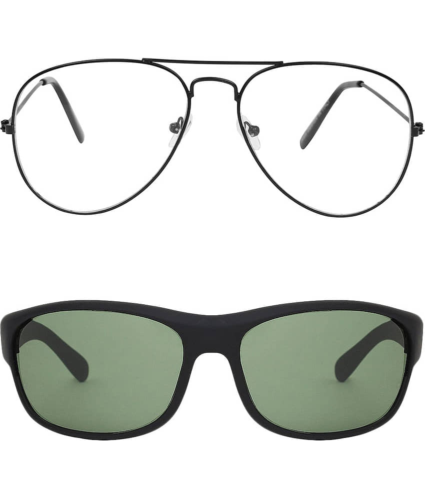 Kanny Devis - Black Wrap Around Sunglasses ( Pack of 2 )