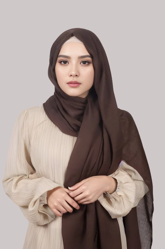 Premium Cotton Hijab - Chocolate Brown-Chocolate Brown