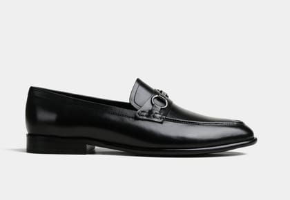CAISER | MEN BLACK LOAFERS WITH PENNY TRIM (Sale)-UK 7