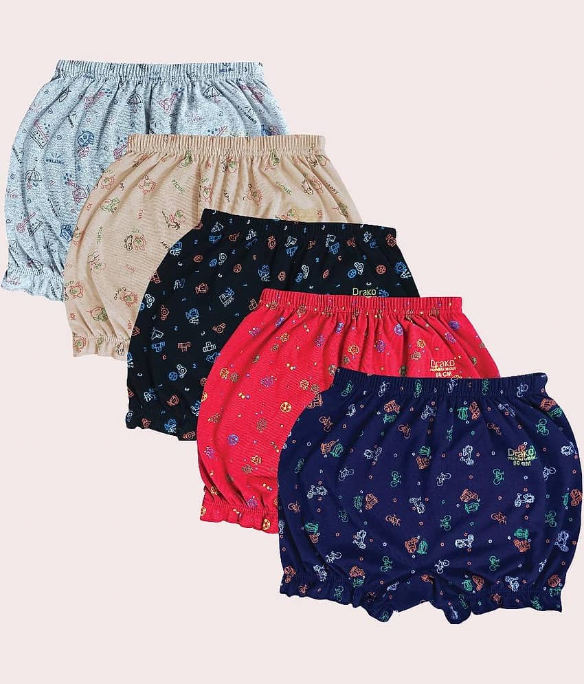 Drako Pack of 5 Cotton Blend Briefs For Women ( Multicolor )