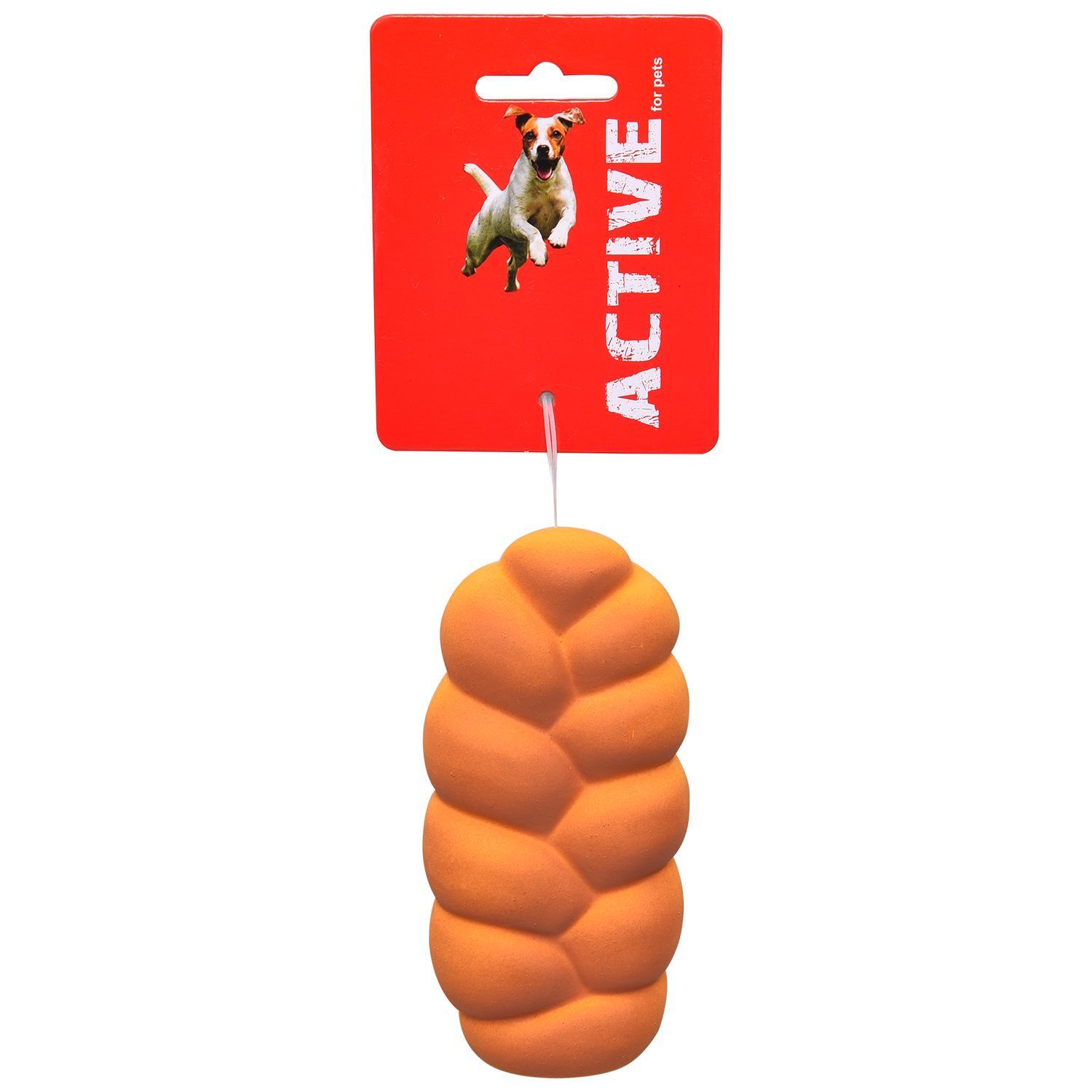 Active Latex Squeaky Braided Bread 12.6cm