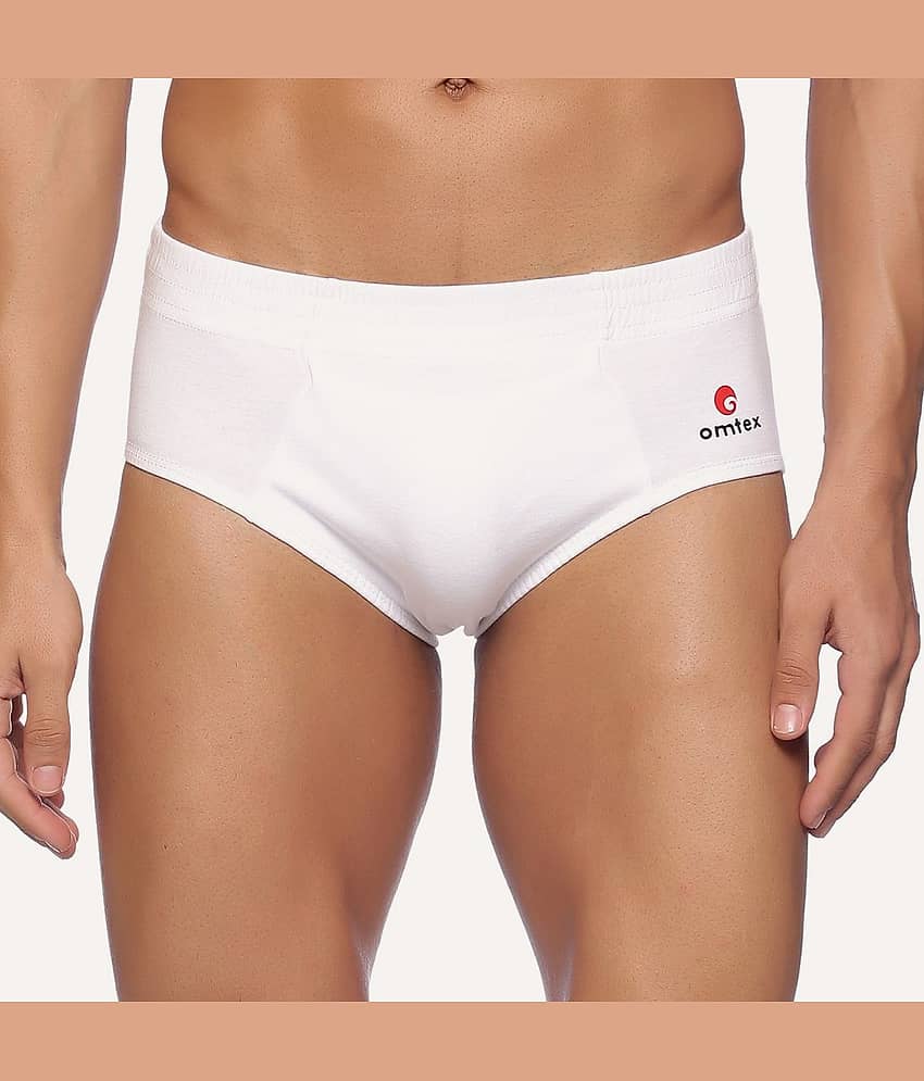 Omtex Pack of 1 Cotton Briefs For Men's ( White )