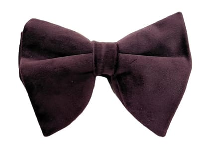 VOICI Men's Velvet & Satin oversized Bow & Pocket Square Tie Black Color Free Size best for Tuxido dinner jackets - Dark Wine Oversized