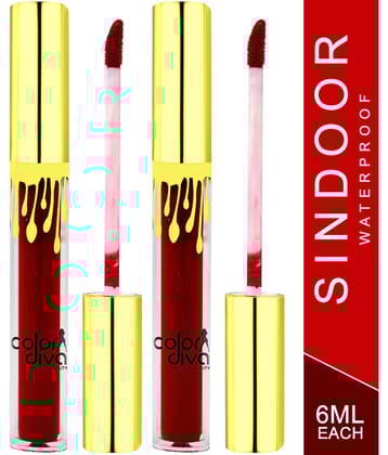 Color Diva Waterproof & Long Lasting Red Sindoor Liquid Pack of 2 6 g