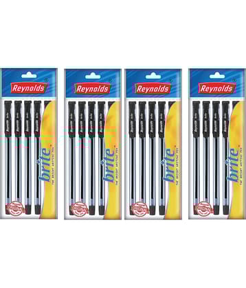 Reynolds Brite Ball Pen 5 Pcs Black (Pack of 10)