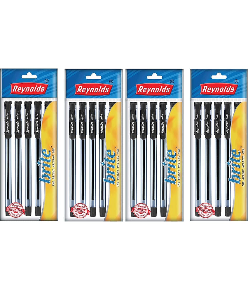 Reynolds Brite Ball Pen 5 Pcs Black (Pack of 10)