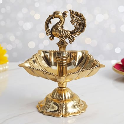 Brass Decorative Brass Murga Deepak No. 4 (FMAS778 E)