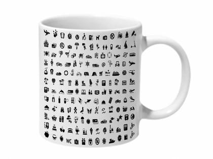 Multicolor Travelling 165 Icons Ceramic Mug